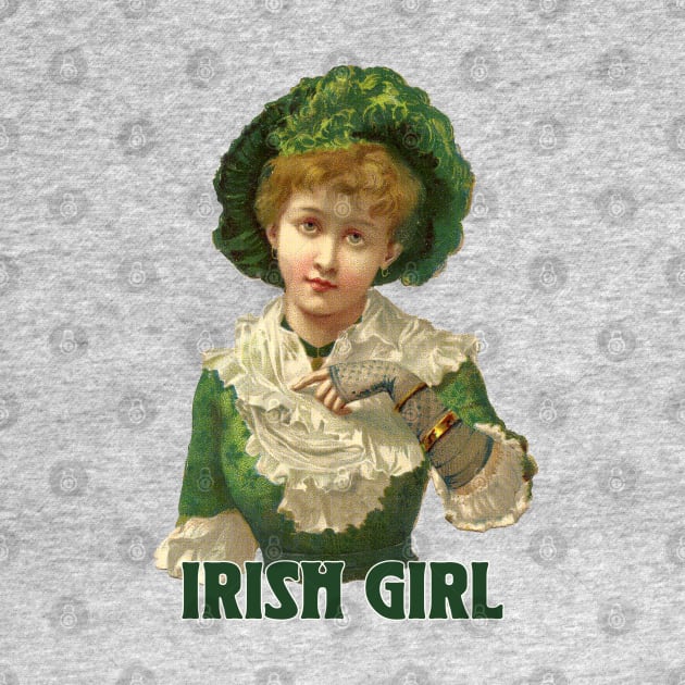 Irish Girl / Vintage Style Illustration Design by DankFutura